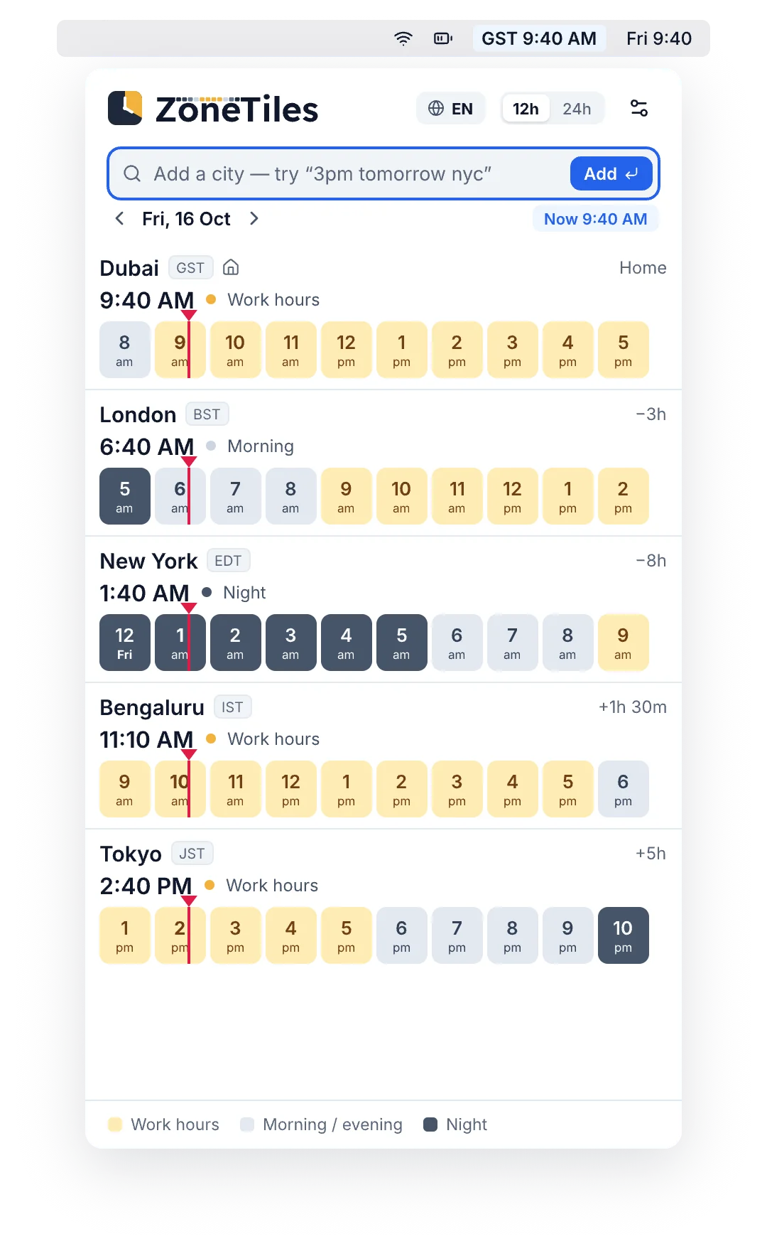 Click the time in your menu bar.